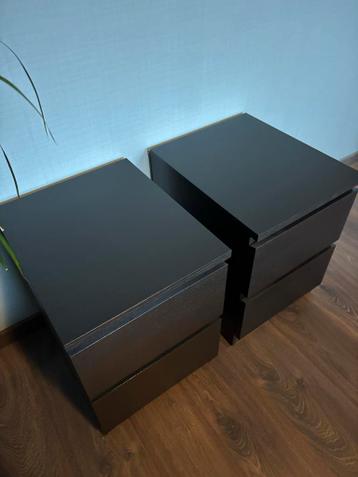 2x IKEA Malm Nachtkastje - Zwartbruin - afbeelding 3 2x IKEA Malm Nachtkastje - Zwartbruin - afbeelding 3