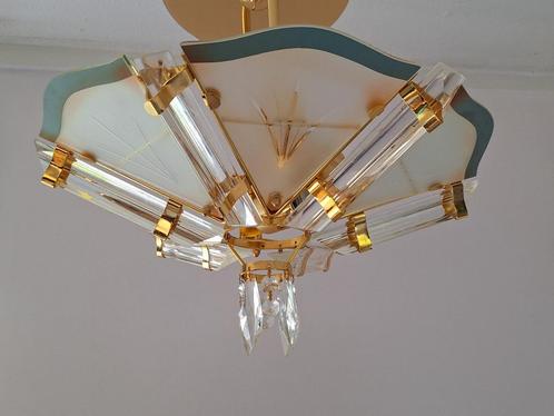 Vintage Hang Lamp, Huis en Inrichting, Lampen | Hanglampen, Gebruikt, Minder dan 50 cm, Glas, Ophalen