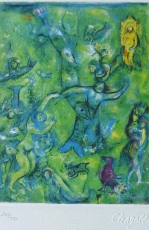 Marc Chagall Kleur Lithografie" Arabian Nights"Afb 9 Gen Gel, Antiek en Kunst, Kunst | Litho's en Zeefdrukken, Ophalen of Verzenden