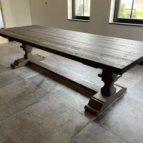 260 Robuuste massieve houten kloostertafel kasteeltafel, Huis en Inrichting, Tafels | Eettafels, Nieuw, 200 cm of meer, Vijf personen of meer