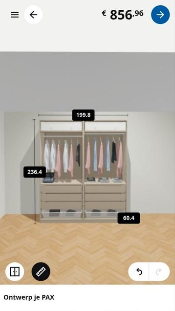 Complete Beige Pax Kast Ikea kledingkast 237 x 200 cm - afbeelding 20 Complete Beige Pax Kast Ikea kledingkast 237 x 200 cm - afbeelding 20
