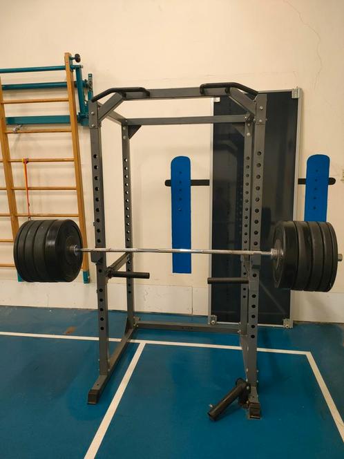 Power cage/power rack, Olympische Bumper plates Halterset, Sport en Fitness, Fitnessmaterialen, Gebruikt, Ophalen