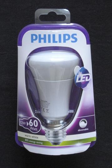 Philips 12W = 60W dimbaar ledlamp warm wit ( 2700 Kelvin )