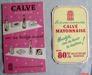 Calvé, 2 oude folders rond 1950 in prima..staat.