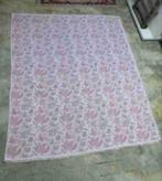 GFL85 Vintage grand foulard kleed sprei roze bloemen 265/225