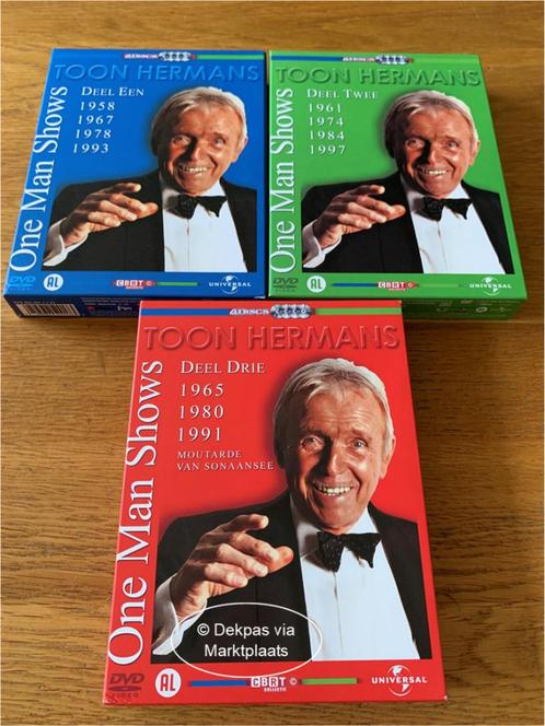 Dvd's Toon Hermans - One Man Shows Deel 1 t/m 3, Cd's en Dvd's, Dvd's | Cabaret en Sketches, Stand-up of Theatershow, Alle leeftijden