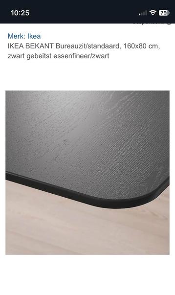 IKEA Bekant Bureau 160x80 - Zwart Beuken - afbeelding 3 IKEA Bekant Bureau 160x80 - Zwart Beuken - afbeelding 3
