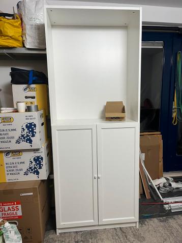 BILLY / OXBERG Boekenkast met deuren, wit, 80x30x202 cm - afbeelding 1 BILLY / OXBERG Boekenkast met deuren, wit, 80x30x202 cm - afbeelding 1