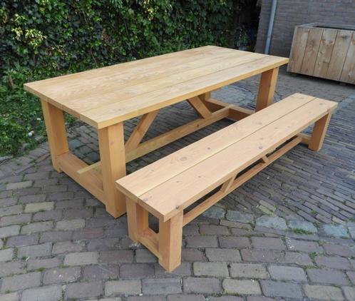 Douglas houten tuintafels,  kloostertafel,  x-poot tafel etc, Tuin en Terras, Tuintafels, Nieuw, Rechthoekig, Hout, Ophalen