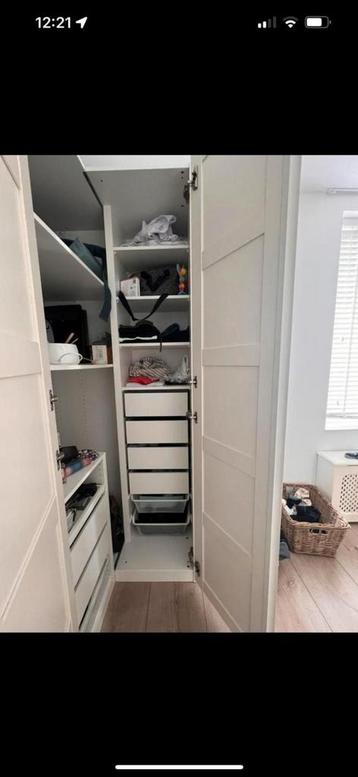 IKEA PAX hoek aanbouwdeel met 4 planken en 6 laden in wit - afbeelding 3 IKEA PAX hoek aanbouwdeel met 4 planken en 6 laden in wit - afbeelding 3