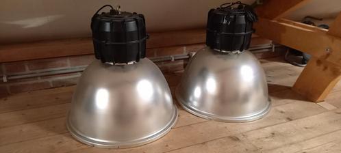 2 stuks industriële lampen z.g.a.n., Huis en Inrichting, Lampen | Hanglampen, Zo goed als nieuw, 50 tot 75 cm, Metaal, Ophalen