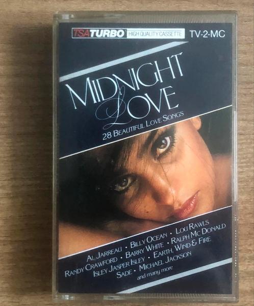 Midnight Love 28 Beautiful Love Songs cassette, Cd's en Dvd's, Cassettebandjes, Gebruikt, Voorbespeeld, Pop, 1 bandje, Ophalen of Verzenden