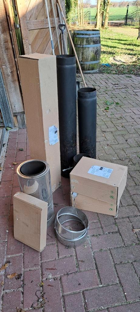 Dik staal kachel afvoer, Doe-het-zelf en Verbouw, Ventilatie en Afzuiging, Gebruikt, Afzuiger, Ophalen of Verzenden