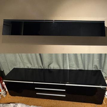 IKEA Besta Burs set in hoogglans zwart. - afbeelding 1 IKEA Besta Burs set in hoogglans zwart. - afbeelding 1