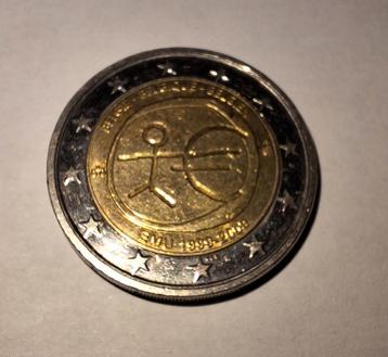 2 Euro munt met Stickman poppetje