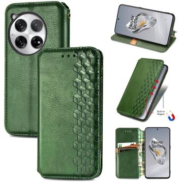 Luxe PU Lederen Wallet Case Set voor OnePlus 12 _ Groen