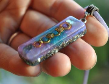 Blauwe APATIET Orgoniet Orgonite Hanger Rechthoek Kettin