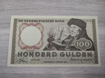 Prachtig biljet 100 gulden Erasmus, 1953