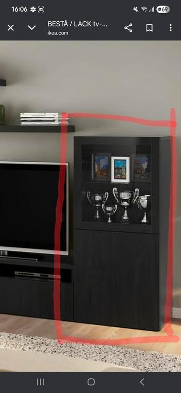 Zwarte IKEA Vitrinekast - Besta Serie - afbeelding 1 Zwarte IKEA Vitrinekast - Besta Serie - afbeelding 1