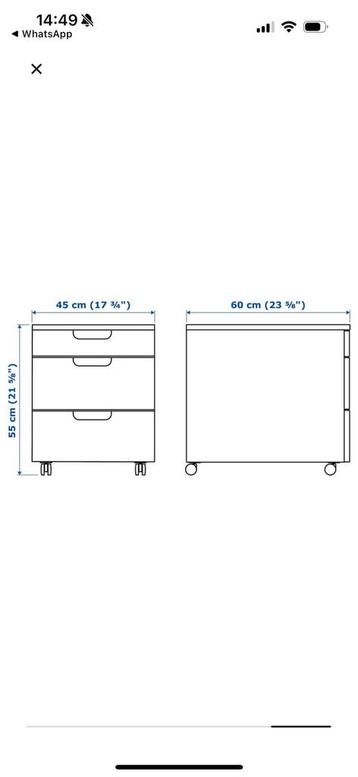 Ladeblok/ladekastje op wielen, type Galant (van IKEA) - afbeelding 4 Ladeblok/ladekastje op wielen, type Galant (van IKEA) - afbeelding 4