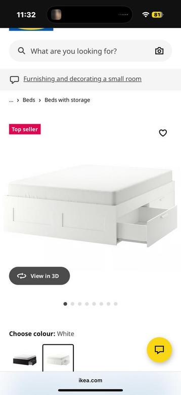 Bedframe Brimnes 140x200 ikea - afbeelding 3 Bedframe Brimnes 140x200 ikea - afbeelding 3