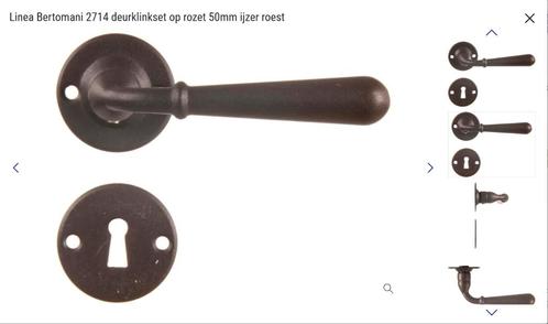 deurklink Bertomani 2714 deurklinkset op rozet 50mm ijzer ro, Doe-het-zelf en Verbouw, Hang- en Sluitwerk, Nieuw, Klink of Kruk