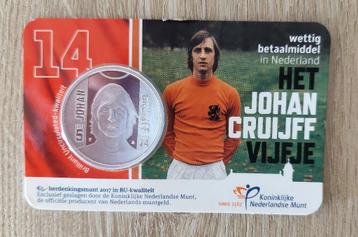 Johan Cruijff Vijfje euro 2017 BU kwaliteit in coincard Ajax