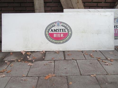 2 reclameborden  Amstelbier (trespa), Verzamelen, Biermerken, Gebruikt, Reclamebord, Plaat of Schild, Amstel, Ophalen