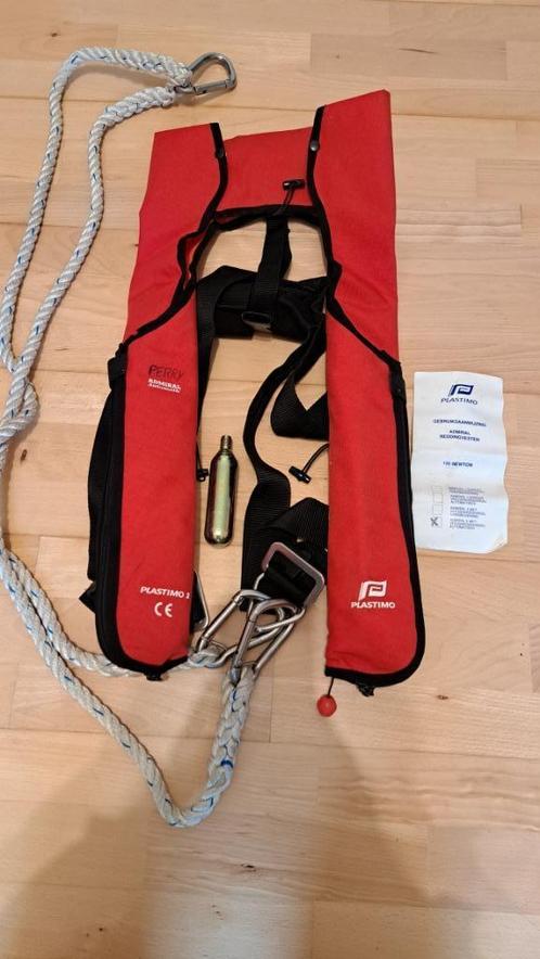 Plastimo Automatisch Reddingsvest met Gordel en Lifeline, Watersport en Boten, Watersportkleding, Zo goed als nieuw, Reddingsvest of Zwemvest