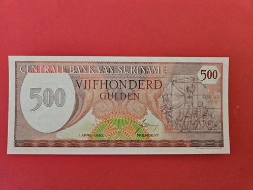 500 Gulden Suriname 1982 UNC Replacement, Postzegels en Munten, Bankbiljetten | Nederland, 1000 gulden, Ophalen of Verzenden