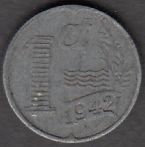 Nederland 1 cent 1942 Wilhelmina Zink, Sch. 1040, Postzegels en Munten, Munten | Nederland, Losse munt, 1 cent, Koningin Wilhelmina