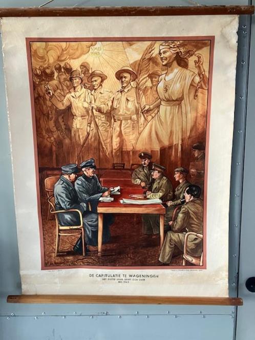 schoolplaat capitulatie Wageningen 1945, Verzamelen, Militaria | Tweede Wereldoorlog, Overige soorten, Boek of Tijdschrift, Nederland