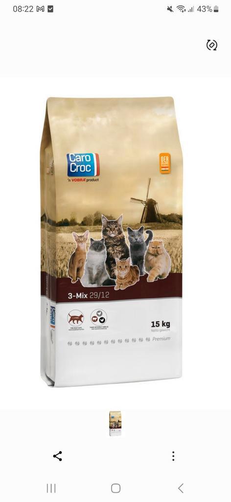 Carocroc kattenvoer 3 mix 15kg, Dieren en Toebehoren, Dierenvoeding, Kat, Ophalen