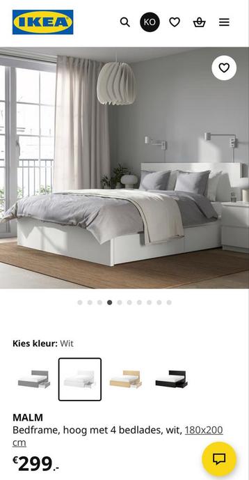 Ikea Malm Bedframe 180x200 - Amsterdam West - afbeelding 1 Ikea Malm Bedframe 180x200 - Amsterdam West - afbeelding 1