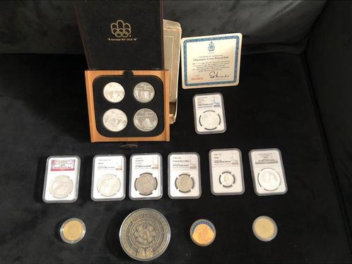 SPOED!! Zeldame zilveren muntenverzameling. In Slabbs, Postzegels en Munten, Munten | Amerika, Setje, Noord-Amerika, Goud, Zilver