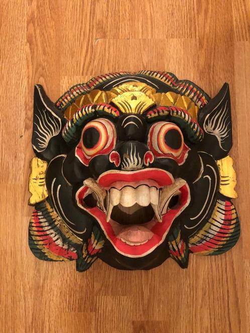 Masker Bali Indonesië Barong zwart hout, Antiek en Kunst, Kunst | Niet-Westerse kunst, Verzenden