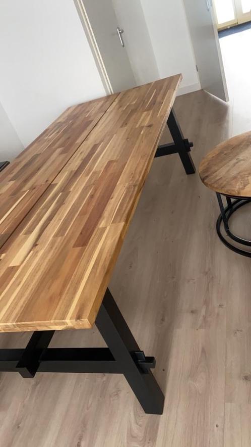 Eettafel en salontafel mangohout, Huis en Inrichting, Tafels | Eettafels, Zo goed als nieuw, 200 cm of meer, 50 tot 100 cm, Vijf personen of meer