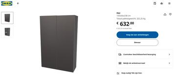 IKEA PAX kast met schuifdeuren zwart - afbeelding 7 IKEA PAX kast met schuifdeuren zwart - afbeelding 7