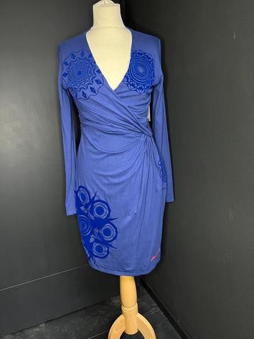 Mooie blauwe dames jurk van DESIGUAL maat M 