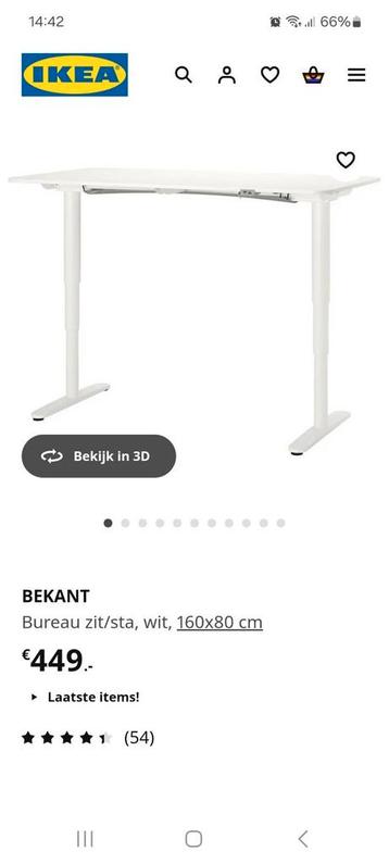 Ikea Bekant elektrische zit/sta bureau - afbeelding 3 Ikea Bekant elektrische zit/sta bureau - afbeelding 3