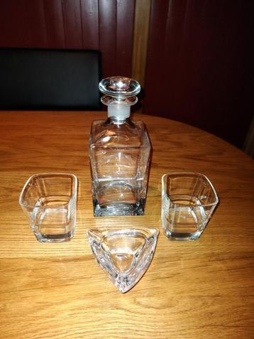 Whisky of Brandy set Holmegaard en asbak Daum in kristalglas