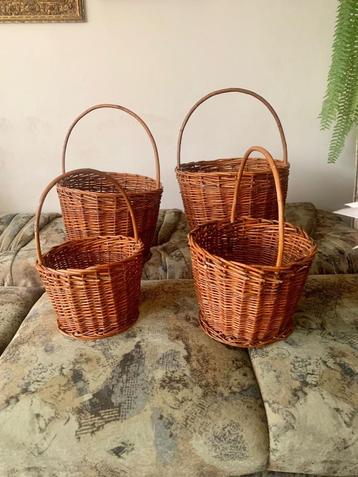 Hand-knitted willow wicker baskets