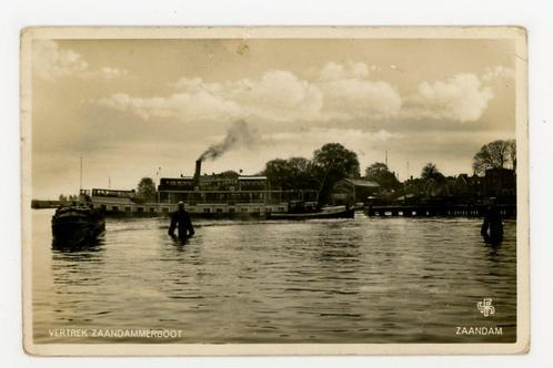 W710 Zaandam haven - boot schip - type fotokaart 1929 -, Verzamelen, Ansichtkaarten | Nederland, Gelopen, Noord-Holland, 1920 tot 1940