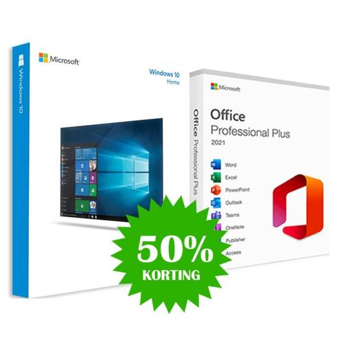 Windows 10 Home NL + Office Pro 2021 | Aanbieding, Computers en Software, Besturingssoftware, Nieuw, Windows, Verzenden