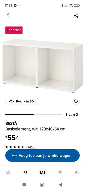 Besta (Ikea) Witte Wandkast met 2 Vakken - afbeelding 9 Besta (Ikea) Witte Wandkast met 2 Vakken - afbeelding 9