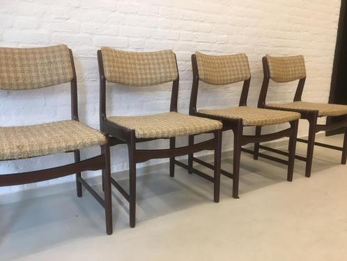 4 vintage Palisander houten eetkamer stoelen jaren 60/70, Antiek en Kunst, Antiek | Meubels | Stoelen en Banken, Ophalen of Verzenden