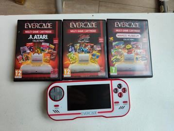 Evercade retro Handheld spelcomputer met games.
