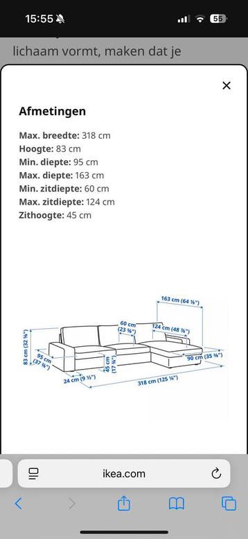 Ikea Kvik bank met chaise longue - afbeelding 3 Ikea Kvik bank met chaise longue - afbeelding 3