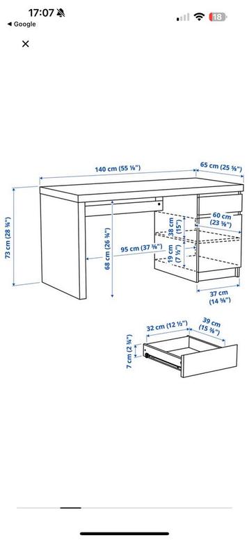 Ikea Malm Bureau - Wit - afbeelding 7 Ikea Malm Bureau - Wit - afbeelding 7