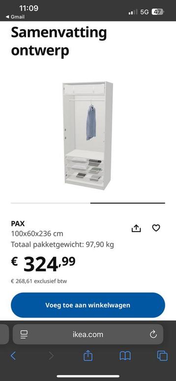 Witte Pax kleding kast ikea - afbeelding 4 Witte Pax kleding kast ikea - afbeelding 4